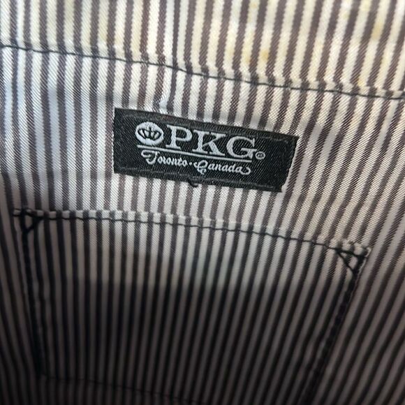 PKG Tablet Case Laptop Bag New w/o Tags Gray with Tobacco Faux Leather Trim - Picture 6 of 10